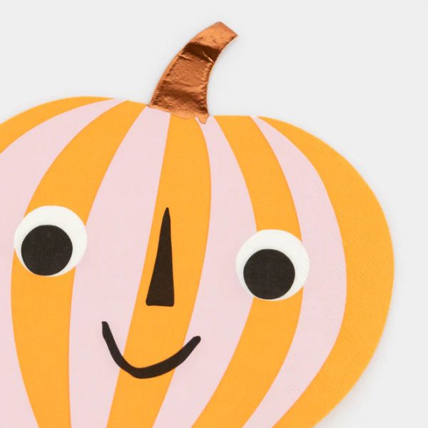 Napkins - Pink & Orange Stripy Pumpkin For Discount