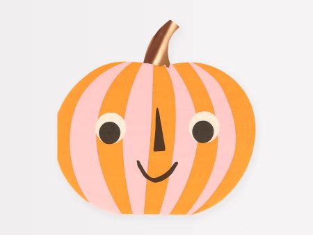 Napkins - Pink & Orange Stripy Pumpkin For Discount