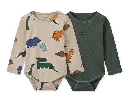 Bodysuit - Yanni - Dinosaurs Mist Forest Green Discount