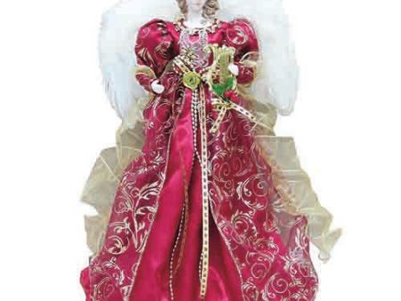 Red Christmas Angel - 16  Tree Topper For Cheap