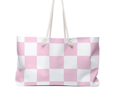 Barbie Pink White- Checkered Summer Essential Tote Bag For Discount