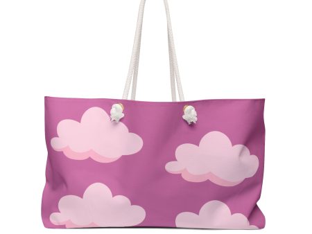 Monochrome Pink Cloud Weekender Tote For Discount