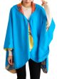 Turq   Orange Reversible Rain Cape -Swirling Horse Collection Sale