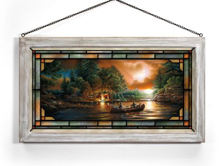 Evening Rendezvous - 13  x 23  Stained Glass Art Online Hot Sale