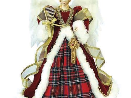 Red Plaid Angel - 16  Tree Topper Supply