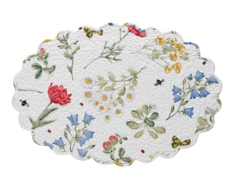 Wildflower - 13  x 19  Oval Scalloped Placemat (Set of 4) Discount