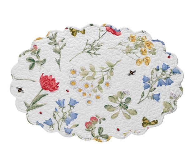 Wildflower - 13  x 19  Oval Scalloped Placemat (Set of 4) Discount