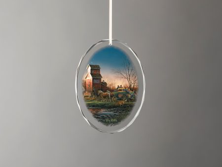 Above the Fruited Plain - America the Beautiful Series - 3.5  x 3  Oval Glass Ornament Online