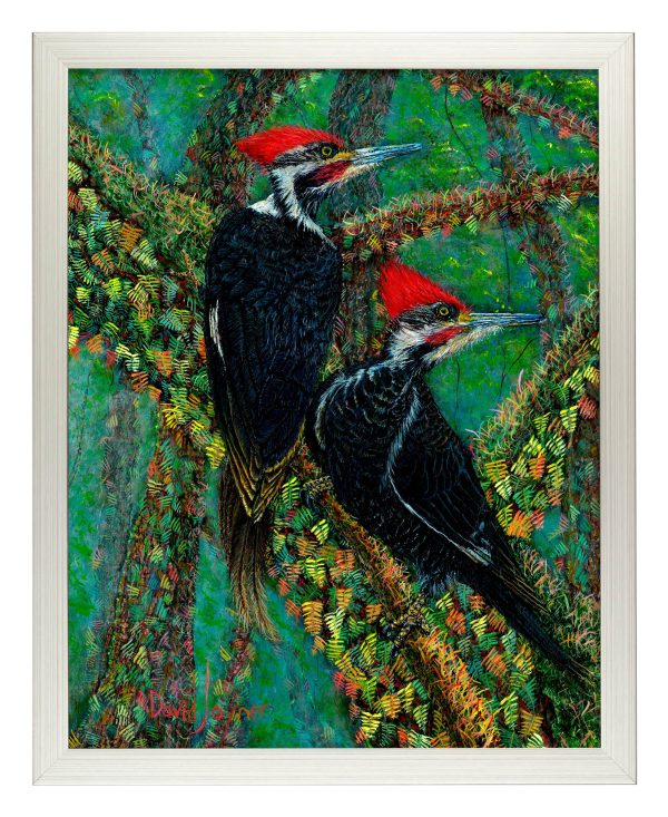 Woodpeckers in the Mist - Art Prints For Sale