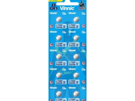 Vinnic Alkaline Button Cell AG2   L726F (1.5V) - 10Count Hot on Sale