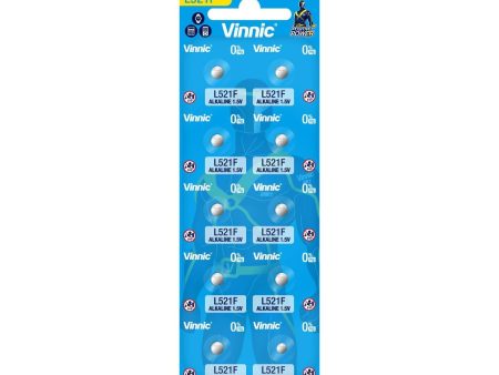 Vinnic Alkaline Button Cell AG0   L521F (1.5V) - 10Count Online Hot Sale