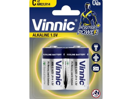 Vinnic Alkaline Battery C AM2   LR14 (1.5V) - 2Pcs Supply