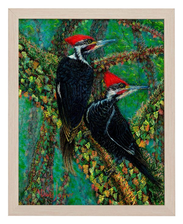 Woodpeckers in the Mist - Art Prints For Sale