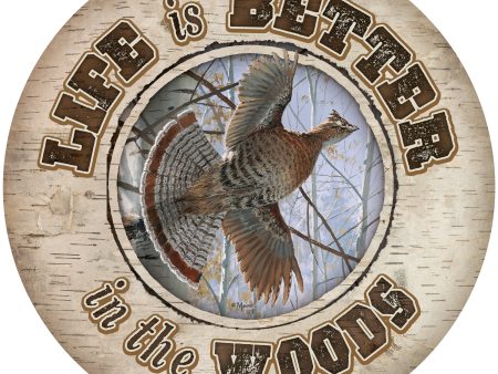 1997 Ruffed Grouse Society-Ruffed Grouse - 21  Round Wood Sign Online now