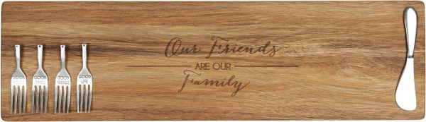 Friends are Family - 21  Acacia Cheese Bread Board Set Hot on Sale