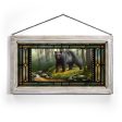 Woodland Morning - Black Bear - 13  x 23  Stained Glass Art Hot on Sale