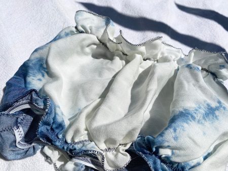 OC026- Bleached Blue Denim Strapless Top (Light) Supply