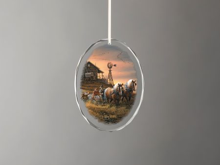 For Amber Waves of Grain - 3.5  x 3  Oval Glass Ornament Online Hot Sale