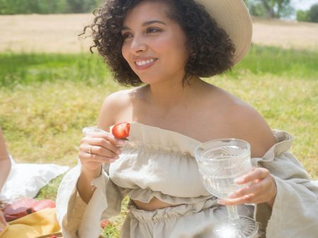 OC006- Tan Linen Off Shoulder Blouse Sale