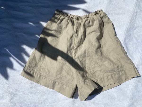 OC007- Tan Linen Mom Shorts Online now