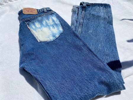 VRW062- Acid Blue Levis 501s w  Bleached Blue Pockets For Sale