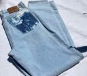 VRW066- Light Wash Levi 501s w  Cowprint Pockets on Sale