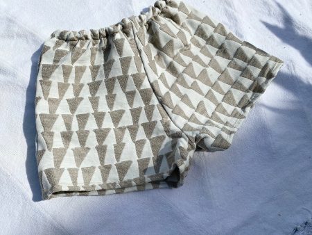 OC002- Neutral Geometric Shorts For Cheap