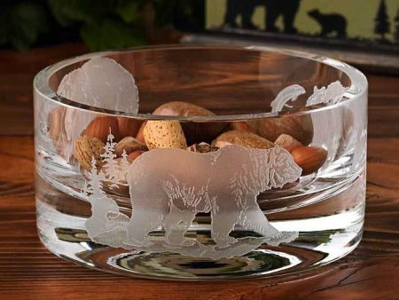 North American Bears Wrapped Crystal Bowl For Discount