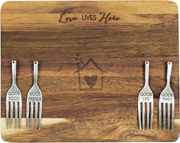 Love Lives Here - 9  Acacia Cheese Bread Board Set Cheap