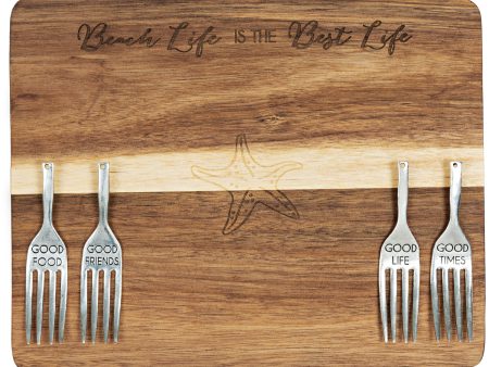 Beach Life - 9  Acacia Cheese Bread Board Set Hot on Sale