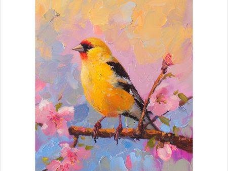 Among Blossoms - American Goldfinch - Art Prints Online Sale