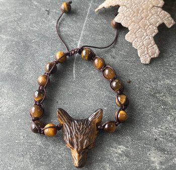 Spirt Animal Wolf Tiger s Eye - Bracelet Discount