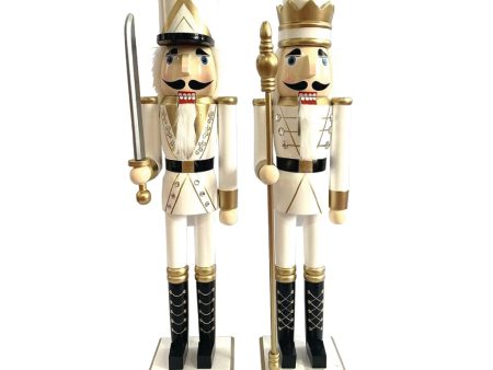 White & Gold King and Guard - 24  Nutcracker on Sale