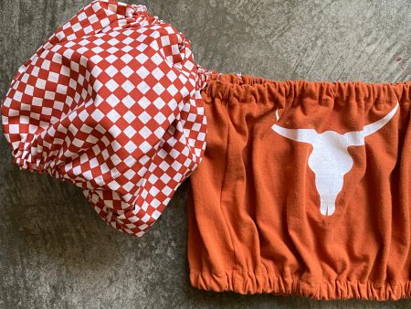 (Copy) Texas Longhorns Orange Checkerboard Off Shoulder Sale