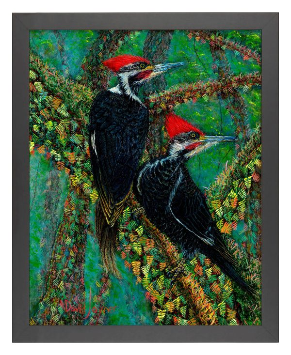 Woodpeckers in the Mist - Art Prints For Sale