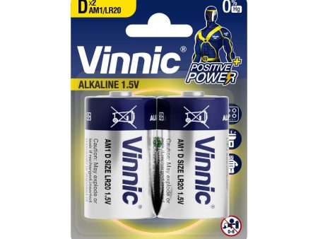 Vinnic Alkaline Battery D AM1   LR20 (1.5V) - 2Pcs Fashion