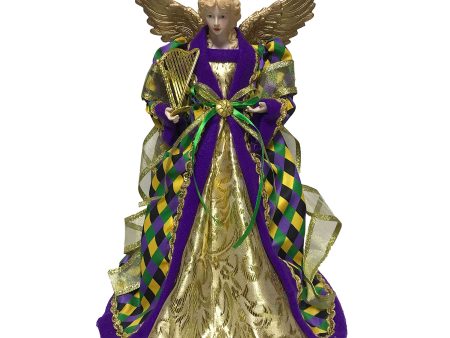 Mardi Gras Angel - 16  Tree Topper Online Hot Sale