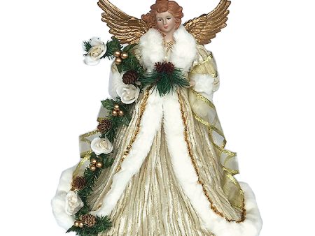 Trimmed in Gold Angel - 15  Tree Topper Online Hot Sale