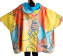 Turq   Orange Reversible Rain Cape -Swirling Horse Collection Sale