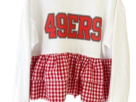 49ers Red Gingham Ruffle Crewneck Online