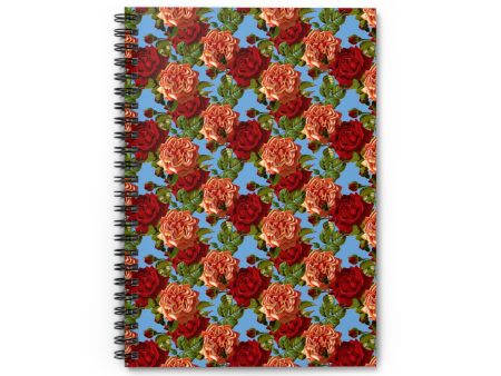 Pop Art Floral Notebook in Blue For Discount