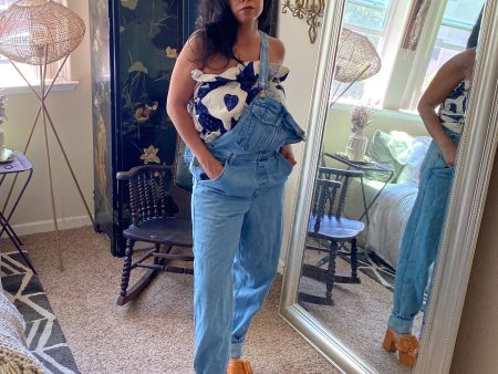 VL067- Vintage Blue Denim Overalls Fashion