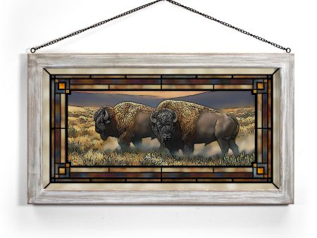 Dusty Plains—Bison - 13  x 23  Stained Glass Art Supply