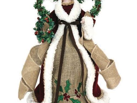 Country Poinsetta Angel - 16  Tree Topper Sale