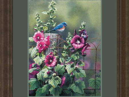 Bluebird and Hollyhocks - Limited Edition Paper For Cheap